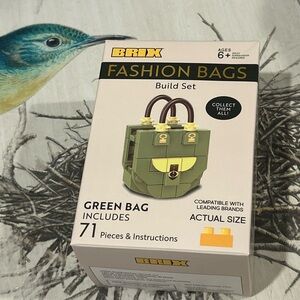 BRIX Fashion Bags Building Blocks Set - Ages 6 to Adult Green Handbag Purse